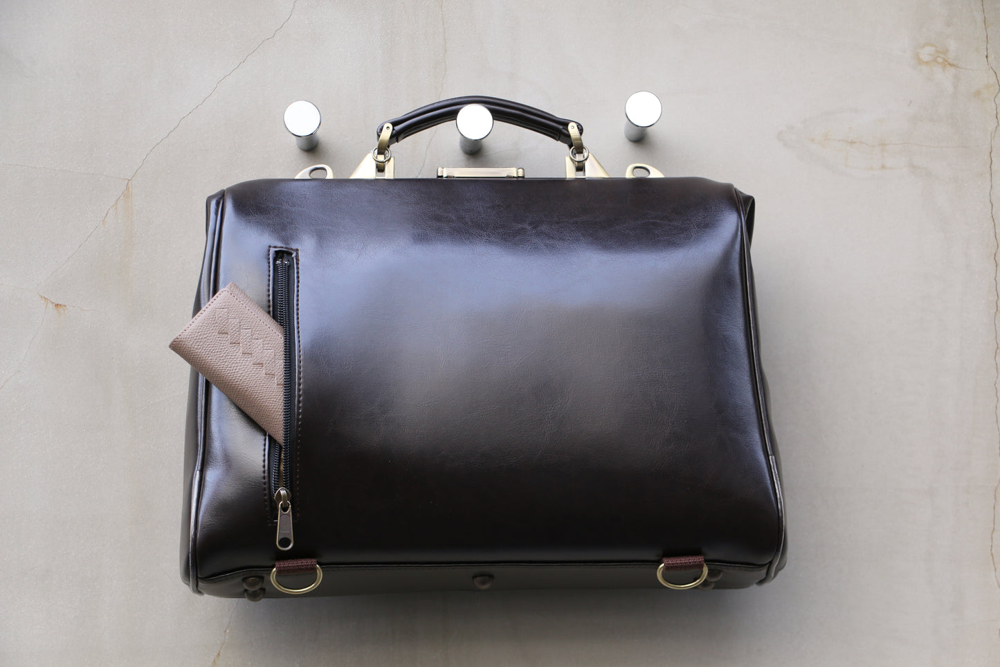 ◆【ウォルナット木手SET】ダレスバッグ 横型Sサイズ Y4【LIGHT】チョコ