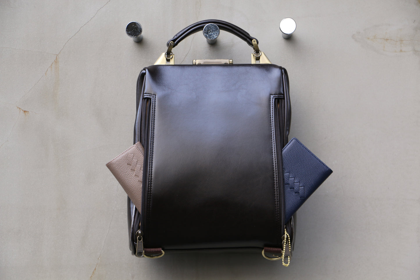◆【ウォルナット木手SET】 ミニダレスバッグ縦型 XSサイズ Y60 チョコ