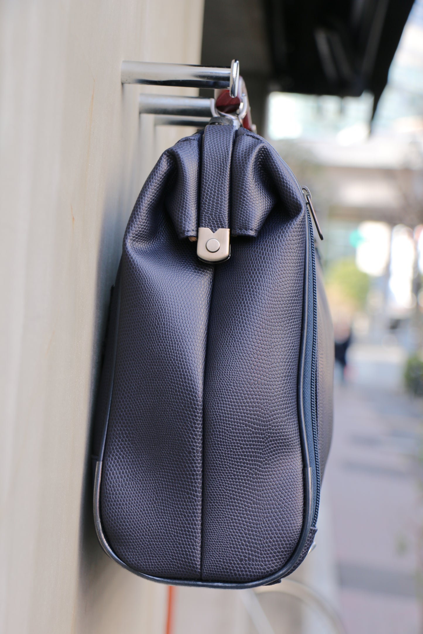 ◆豊岡鞄認定 【カバンの骨SET】ダレスバッグ 豊岡鞄 Mサイズ YK7【LIZARD】ネイビー