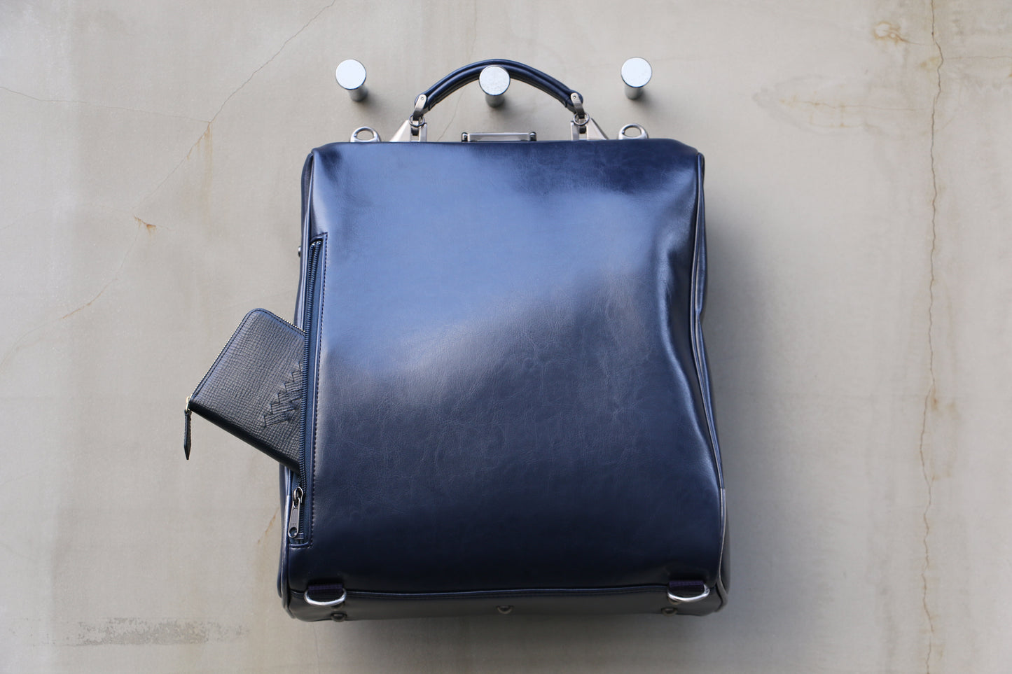 ◆【ブラック木手SET】ダレスバッグ 縦型Lサイズ Y3【LIGHT】ネイビー