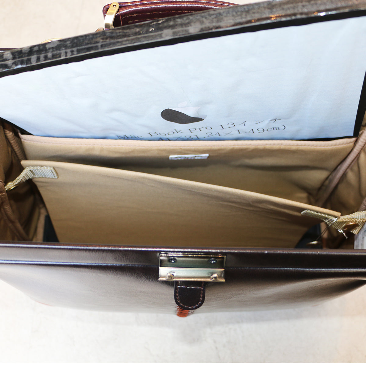 ◆【漆塗りKIJIROロング SET】ダレスバッグ 横型 Mサイズ Y7【LIGHT】チョコ