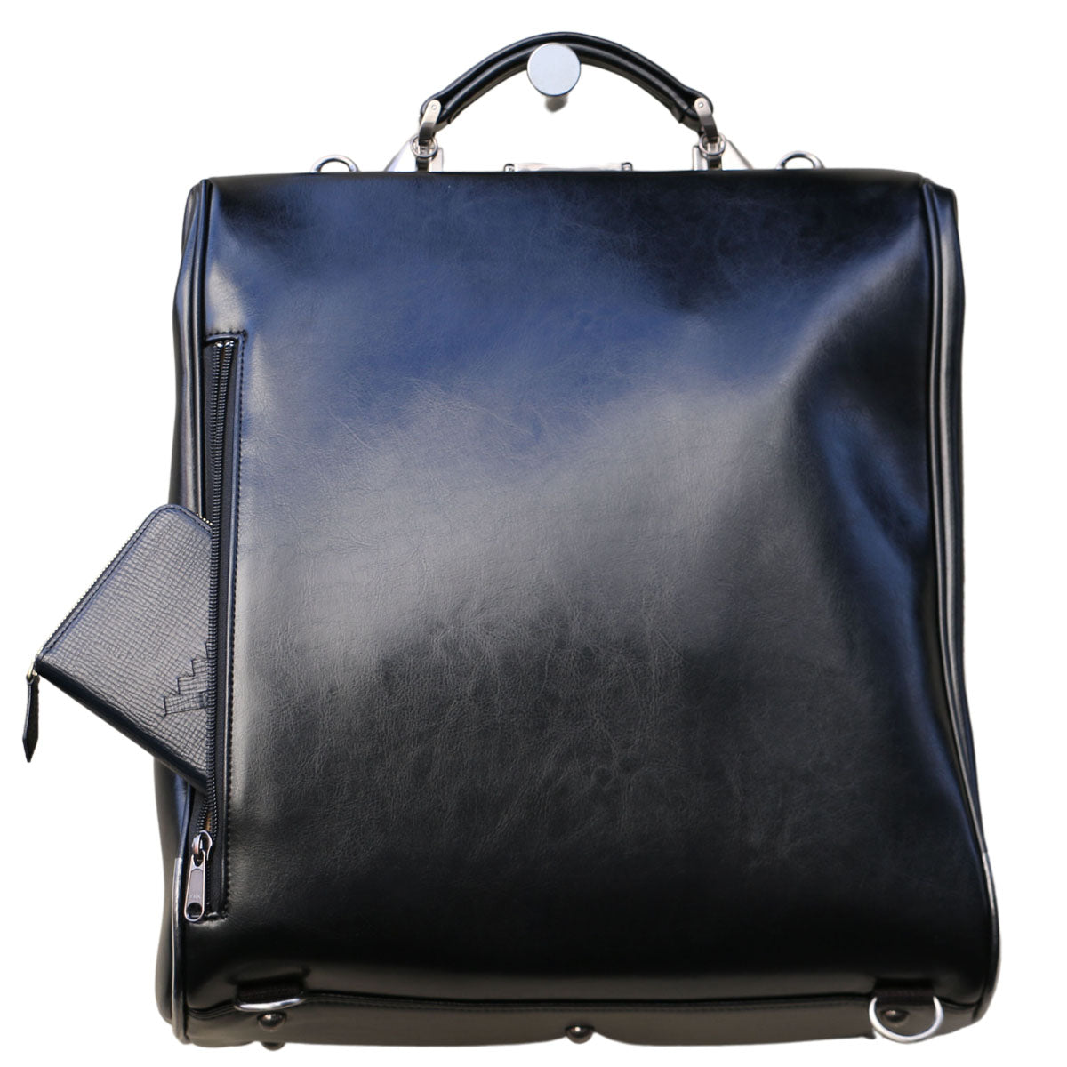 ◆【ヌメ革ロングハンドルセット】ダレスバッグ 縦型Lサイズ Y3【LIGHT】ブラック
