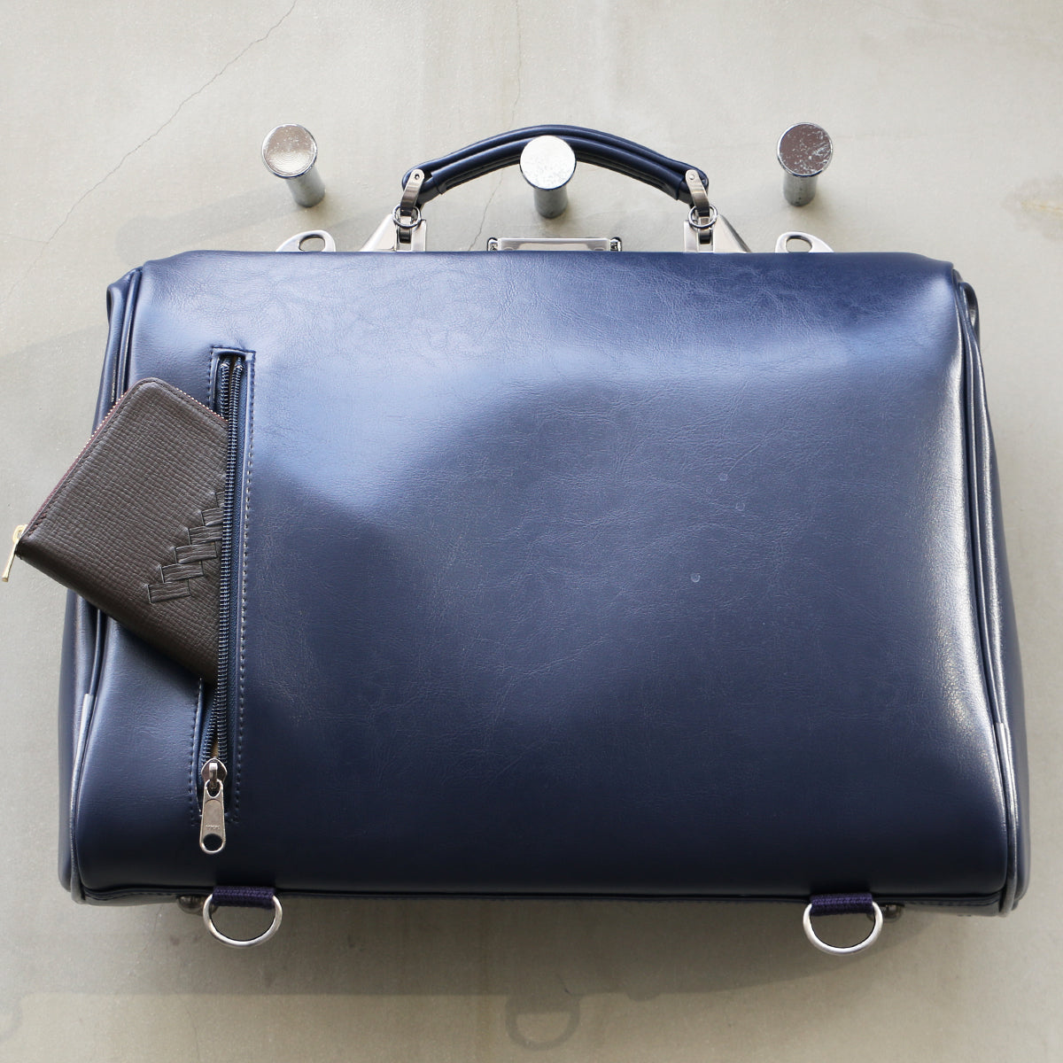 ◆【ブラック木手SET】ダレスバッグ 横型 Mサイズ Y7【LIGHT】ネイビー