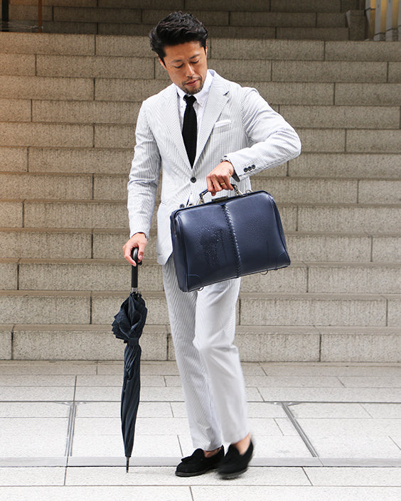 ◆【漆塗りKIJIROロング SET】ダレスバッグ 横型 Mサイズ Y7【LIGHT】ネイビー
