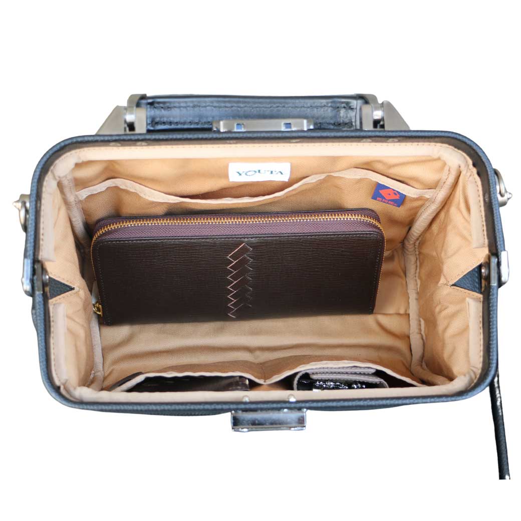 ◆豊岡鞄認定【漆塗りKIJIRO木手SET】ミニダレスショルダー 豊岡鞄 本革付属 XSサイズ yk31【Lizard】ネイビー