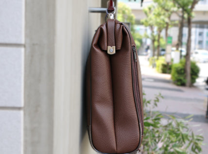 ◆豊岡鞄認定 【 漆塗り木手SET】ダレスバッグ 豊岡鞄 Mサイズ YK3M【LIZARD】チョコ
