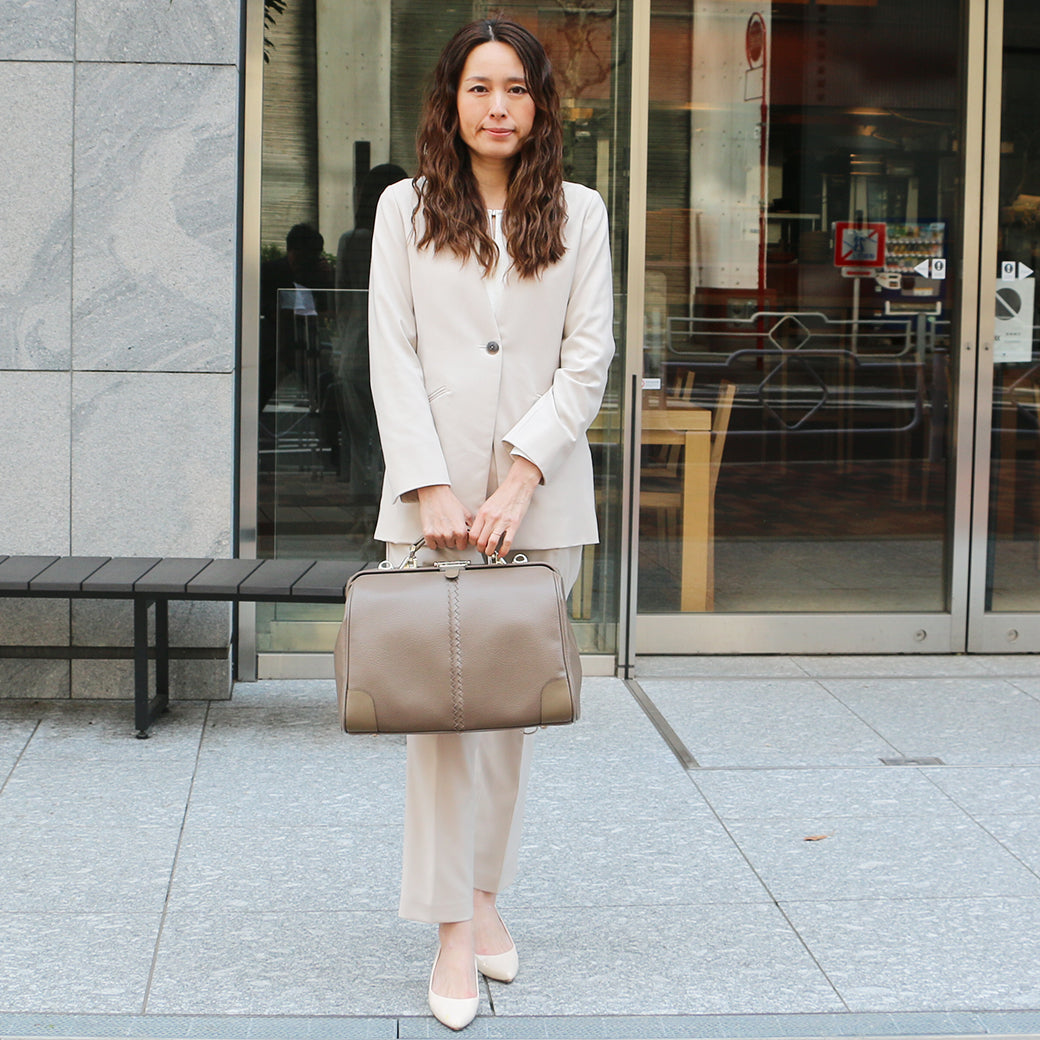 ◆豊岡鞄認定【木手ナチュラルハンドルSET】ダレスバッグ 豊岡鞄 本革付属 Sサイズ YK4E【ELK】トープ