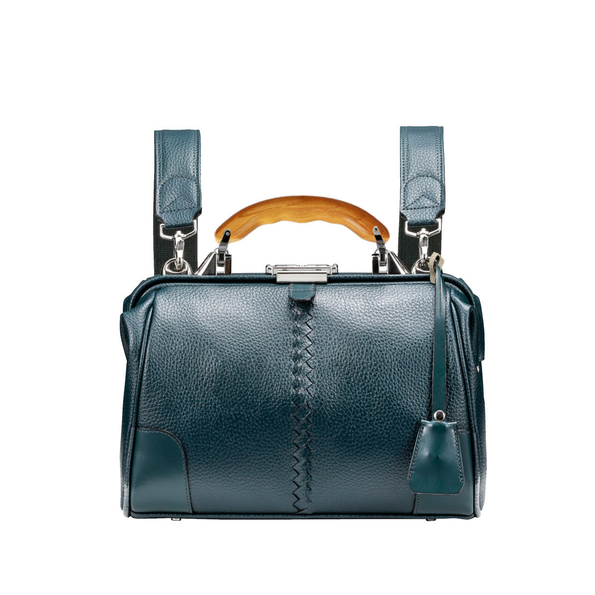 ◆豊岡鞄認定【ナチュラル木手ハンドルSET】ダレスバッグ 豊岡鞄 本革付属 XSサイズ YK59E【ELK】ダークグリーン