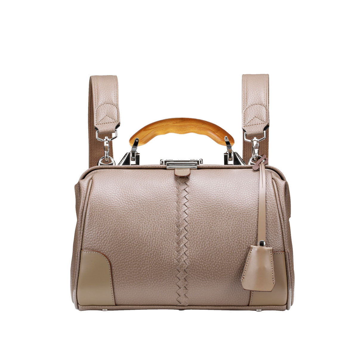◆豊岡鞄認定【ナチュラル木手ハンドルSET】ダレスバッグ 豊岡鞄 本革付属 XSサイズ YK59E【ELK】トープ