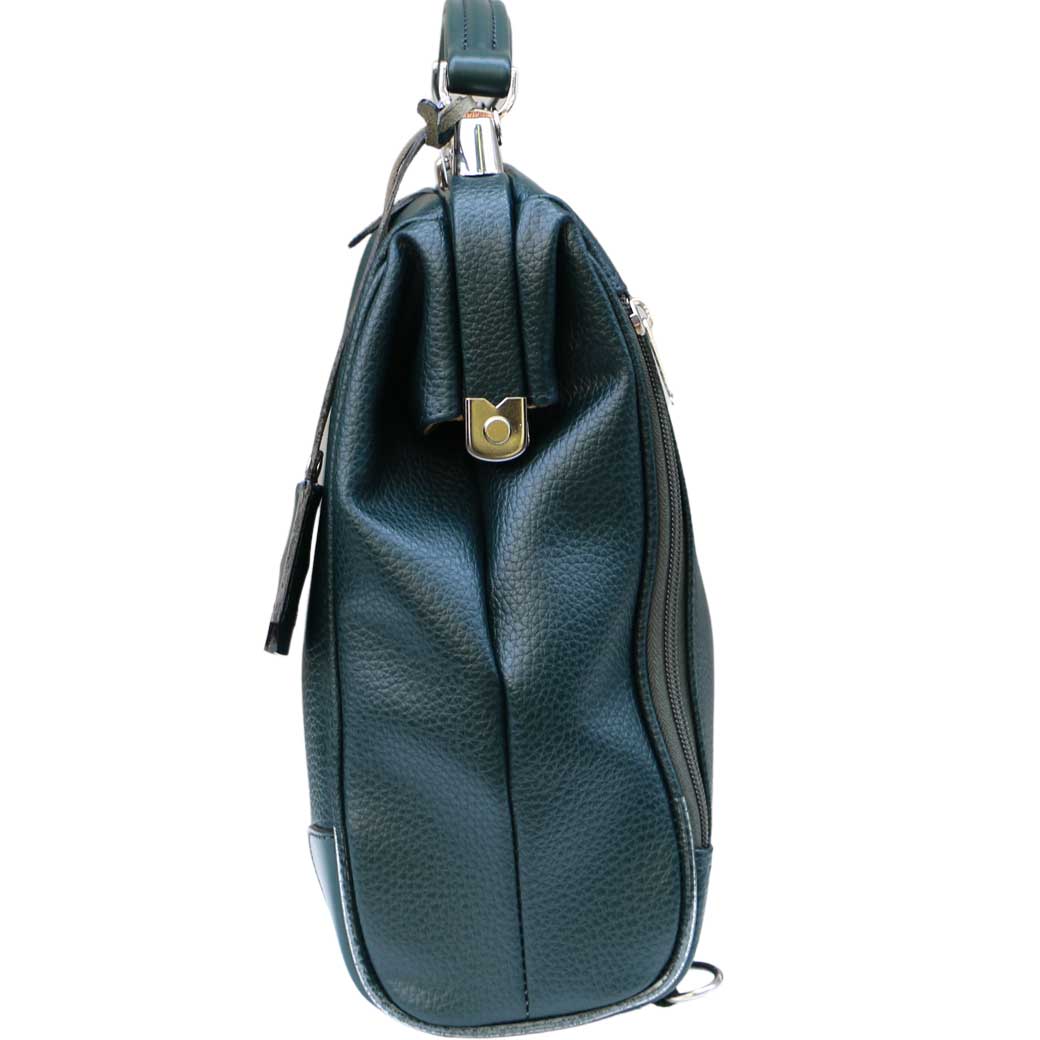 ◆豊岡鞄認定 【漆塗り木手SET】ダレスバッグ 豊岡鞄 XSサイズ YK60【ELK】ダークグリーン