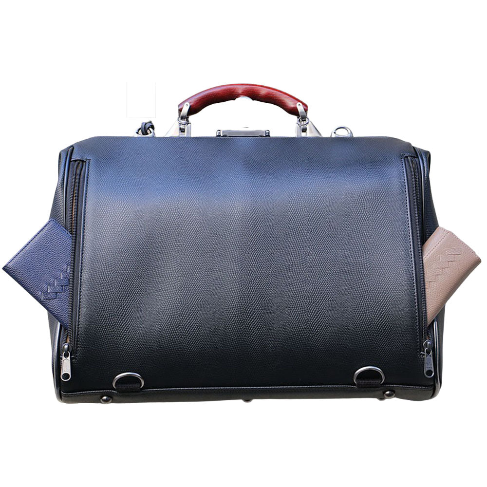 ◆豊岡鞄認定【本革ロングハンドルSET】ダレスバッグ 豊岡鞄 Mサイズ ロングハンドルSET YK7【LIZARD】ブラック