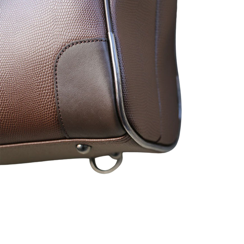 ◆豊岡鞄認定【ブラック木手SET】ダレスバッグ 豊岡鞄 本革付属 Mサイズ YK7【LIZARD】チョコ