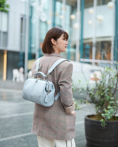 ◆豊岡鞄認定 ダレスバッグ【ウォルナット木手ハンドルSET】 豊岡鞄 本革付属 XSサイズ YK59E【ELK】スカイ