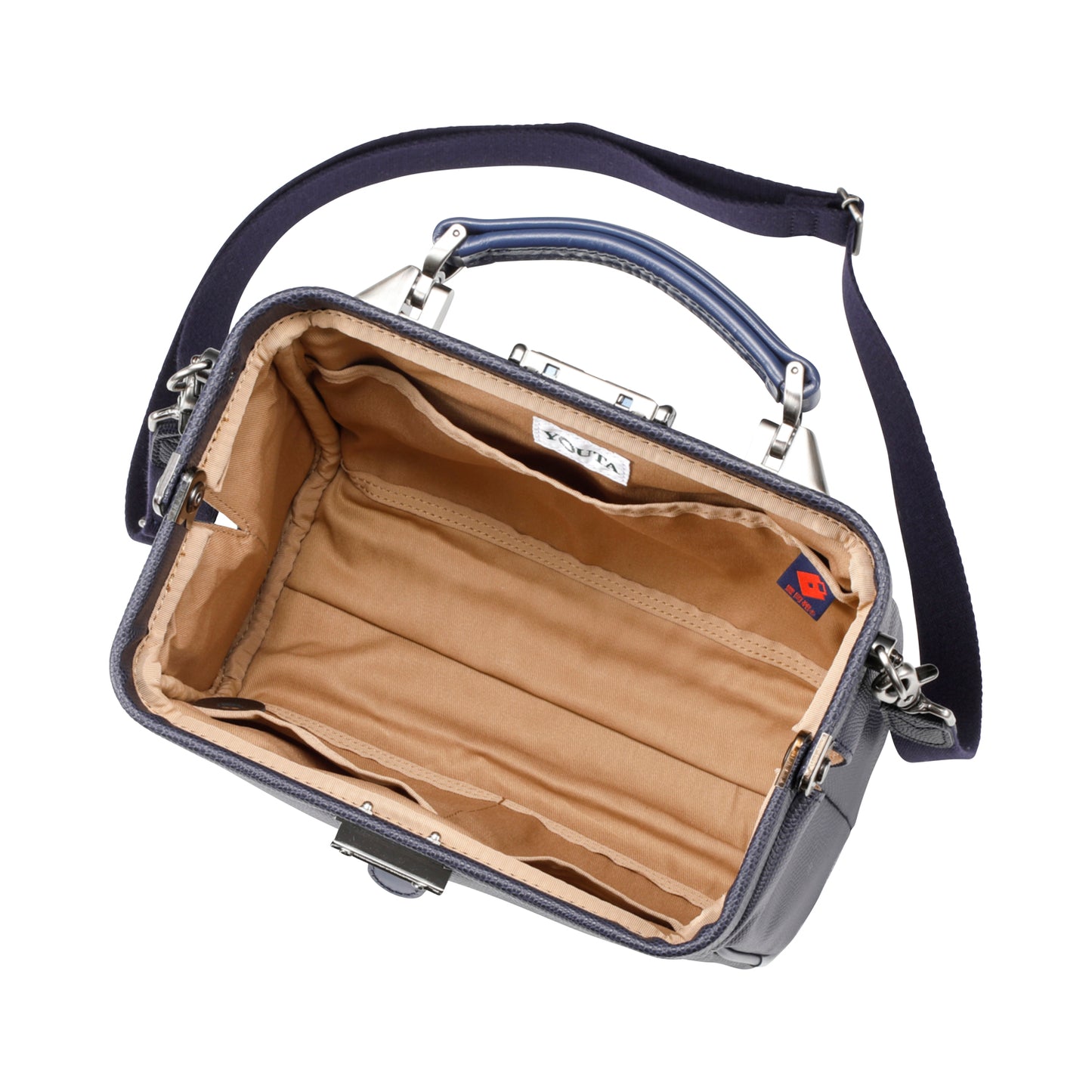 ◆豊岡鞄認定【木手ウォルナットハンドルSET】ミニダレスショルダー 豊岡鞄 本革付属 XSサイズ yk31【Lizard】ネイビー