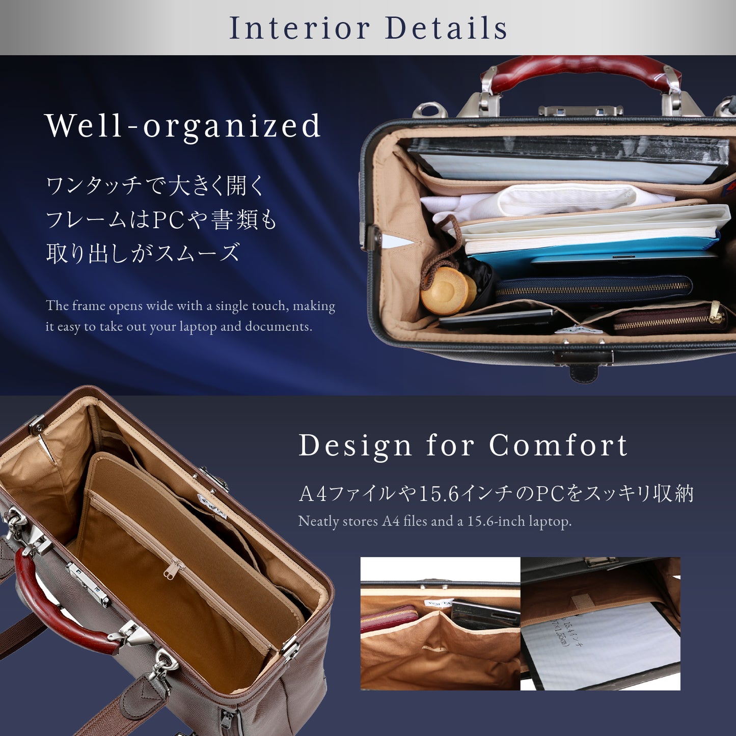 豊岡鞄認定 ダレスバッグ 本革付属 Mサイズ YK7【LIZARD】