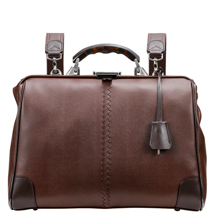 【べっ甲柄アセテートハンドルSET】　豊岡鞄認定 ダレスバッグ　豊岡鞄 本革付属 Lサイズ YK2【LIZARD】 (コピー) (コピー)