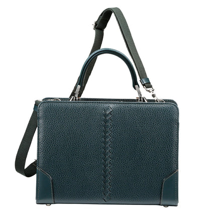 [Long Genuine Leather Handle SET] Toyooka Kaban Certified Wooden Handle Split Opening Dalles Bag Pouch Miyake Hatsuji Shoten ELK YKM59E [ELK]