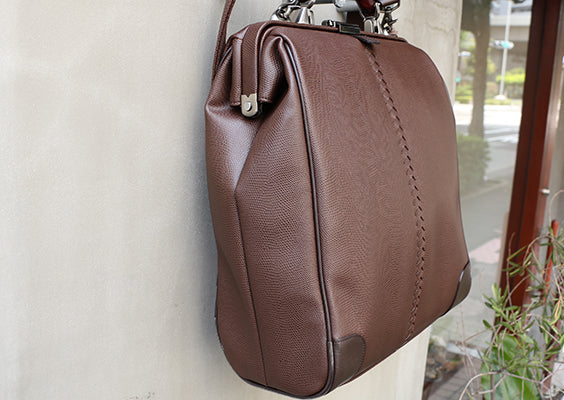◆豊岡鞄認定【本革ハンドルSET】ダレスバッグ 豊岡鞄 Lサイズ  YK3【LIZARD】チョコ