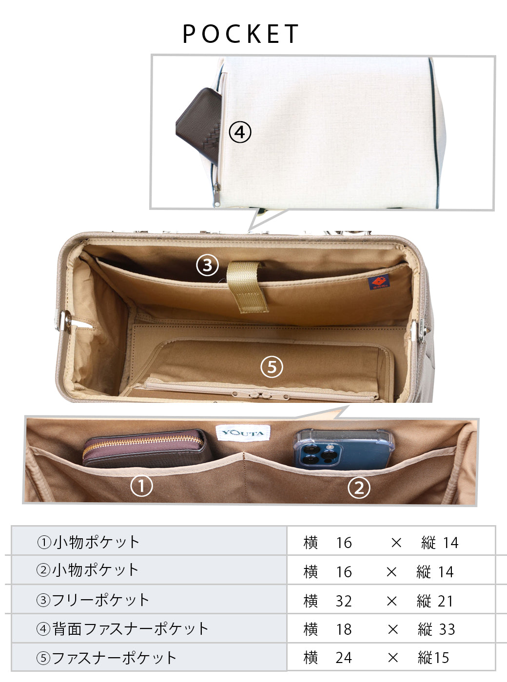 【15個限定カラー　オクタビア】横型ダレスバッグ S　YK-0004-OCTAVIA