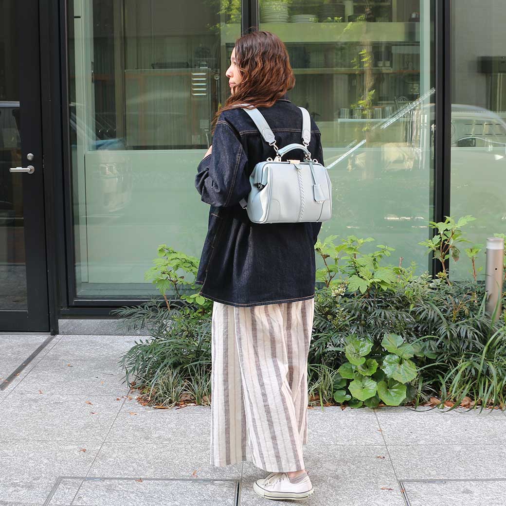 ◆豊岡鞄認定 ダレスバッグ【ウォルナット木手ハンドルSET】 豊岡鞄 本革付属 XSサイズ YK59E【ELK】スカイ