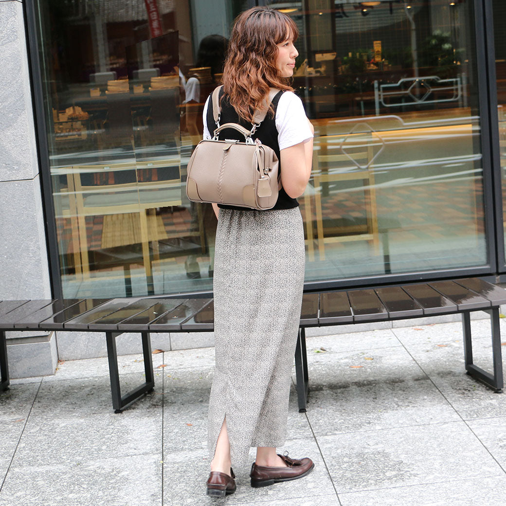 ◆豊岡鞄認定【ナチュラル木手ハンドルSET】ダレスバッグ 豊岡鞄 本革付属 XSサイズ YK59E【ELK】トープ